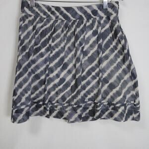 Loft Gray Lined Ruffle A-Line Mini Skirt Women Size 4